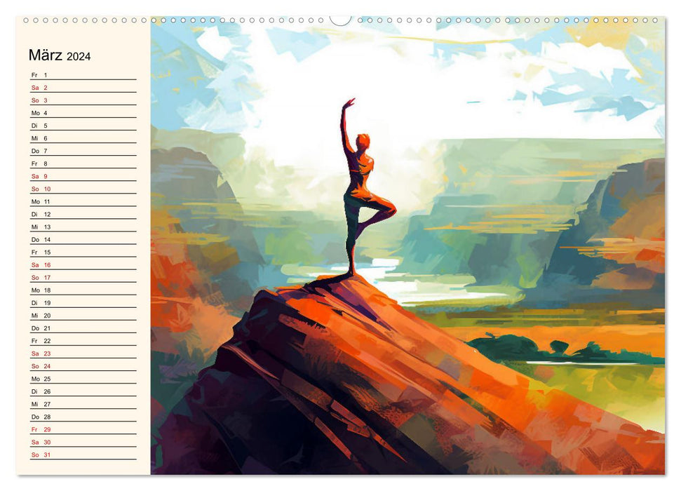 Stille, Stärke und Yoga (CALVENDO Wandkalender 2024)