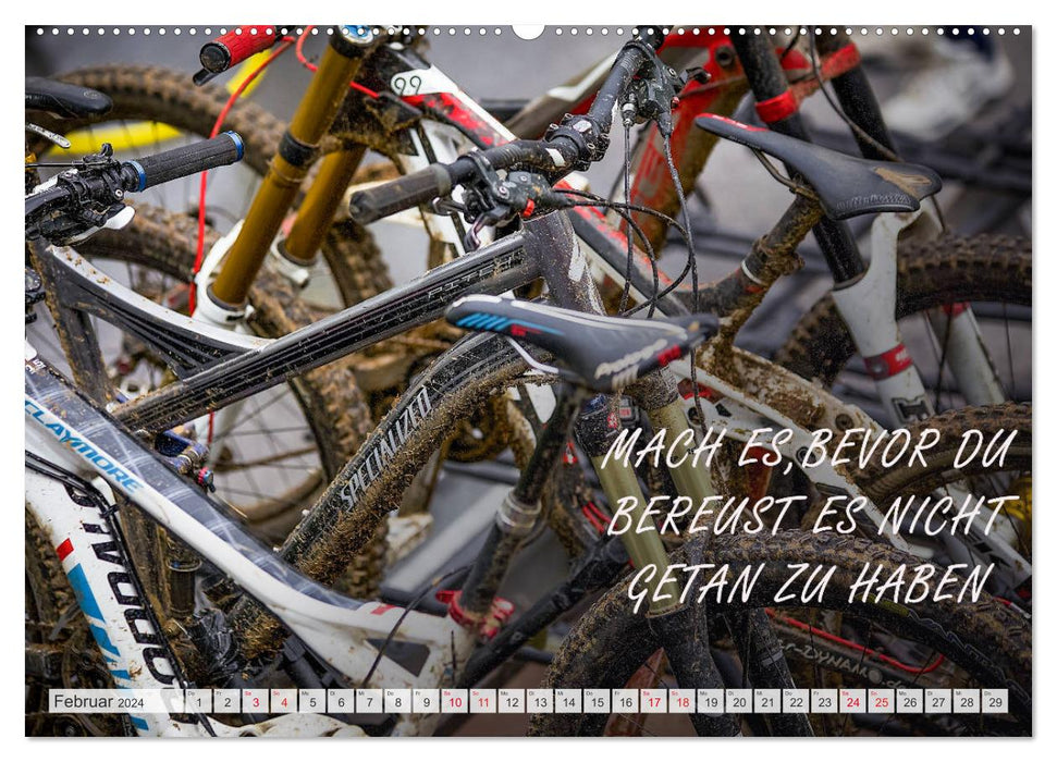 Positive Gedanken - Motivation und Mountainbike (CALVENDO Premium Wandkalender 2024)