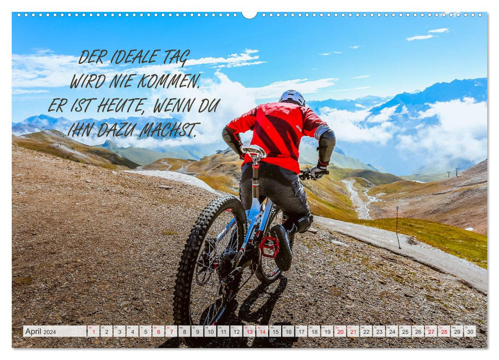 Positive Gedanken - Motivation und Mountainbike (CALVENDO Wandkalender 2024)