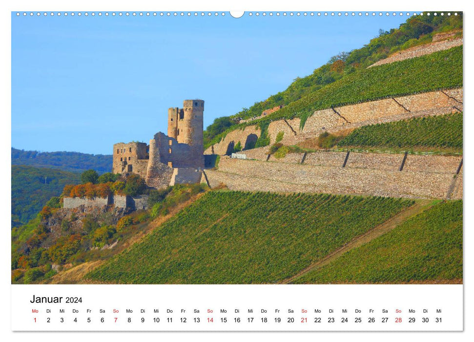 Burgen und Ruinen im Taunus (CALVENDO Premium Wandkalender 2024)