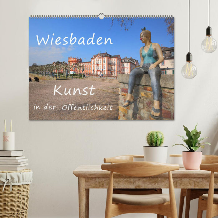 L'art de Wiesbaden en public (calendrier mural CALVENDO 2024) 