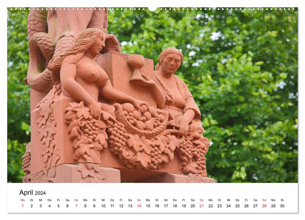 L'art de Wiesbaden en public (calendrier mural CALVENDO 2024) 