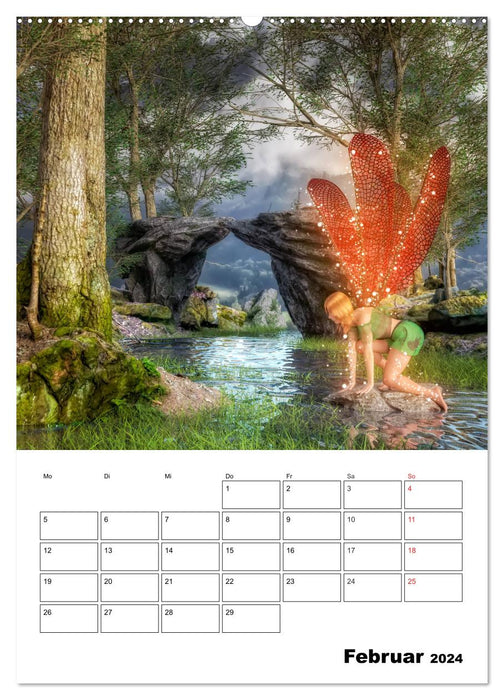 Au pays des fées imaginaires (Calendrier mural CALVENDO 2024) 