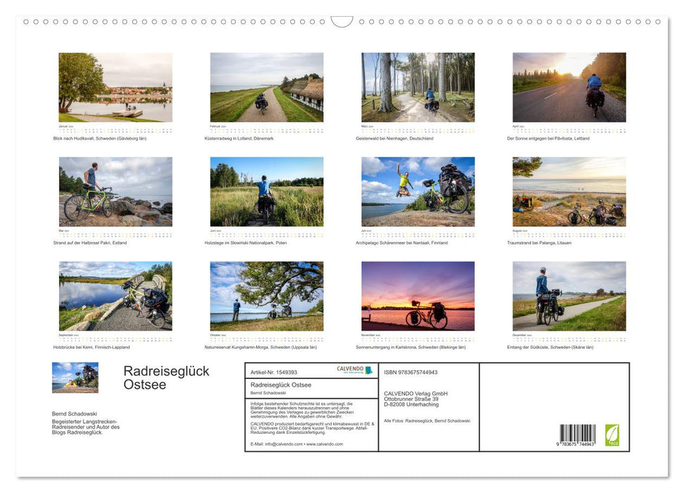 Radreiseglück Ostsee (CALVENDO Wandkalender 2024)