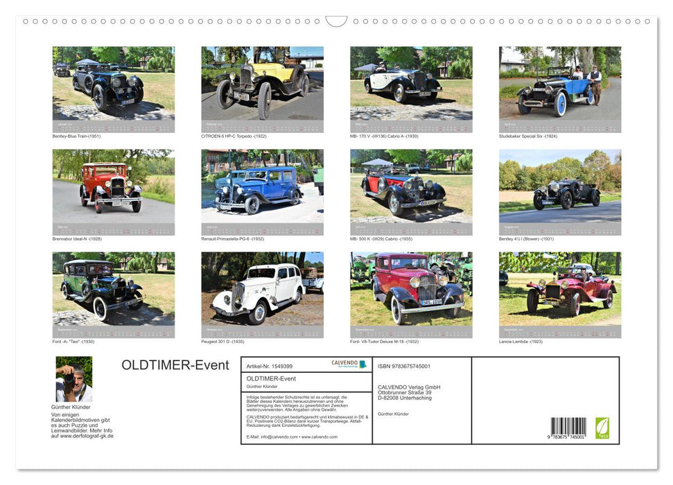 Événement OLDTIMER (calendrier mural CALVENDO 2024) 