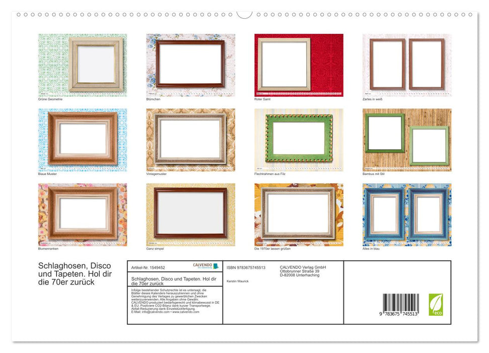 Cloches, disco et papier peint. Ramenez les années 70 (Calendrier mural CALVENDO Premium 2024) 
