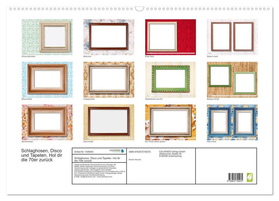 Cloches, disco et papier peint. Ramenez les années 70 (Calendrier mural CALVENDO 2024) 