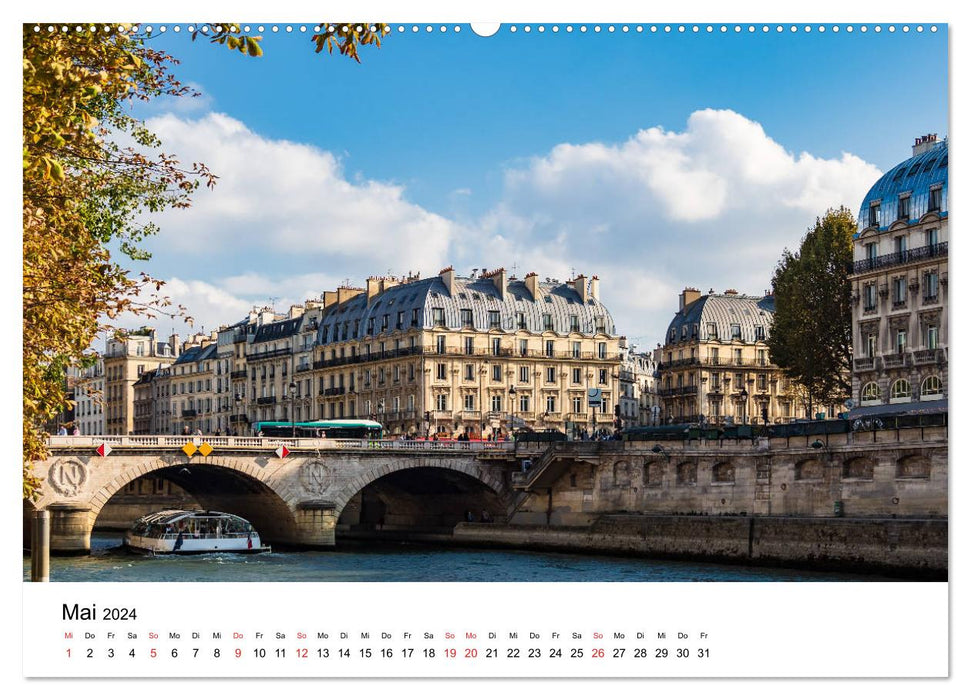 En déplacement dans la capitale française Paris (calendrier mural CALVENDO 2024) 