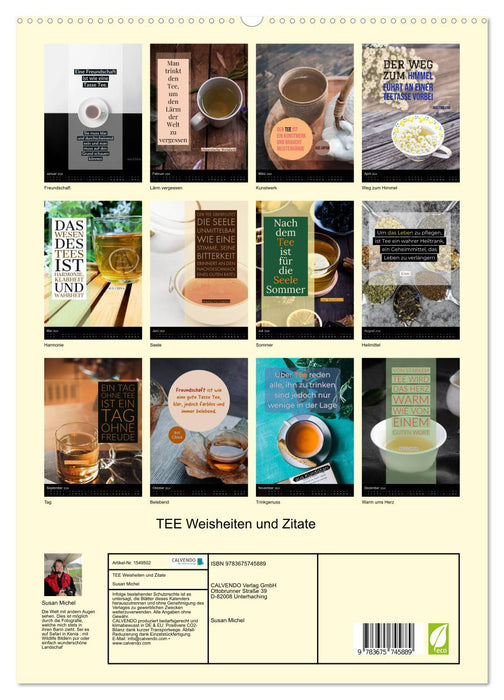 TEA sagesse et citations (Calvendo Premium Wall Calendar 2024) 