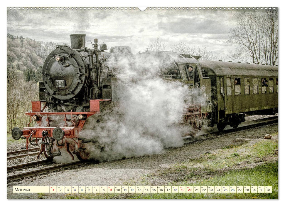 Locomotives à vapeur - locomotives impressionnantes (Calendrier mural CALVENDO Premium 2024) 