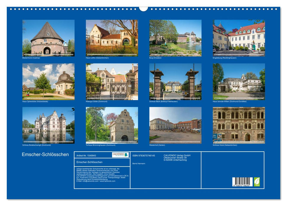 Emscher-Schlösschen (CALVENDO Wandkalender 2024)