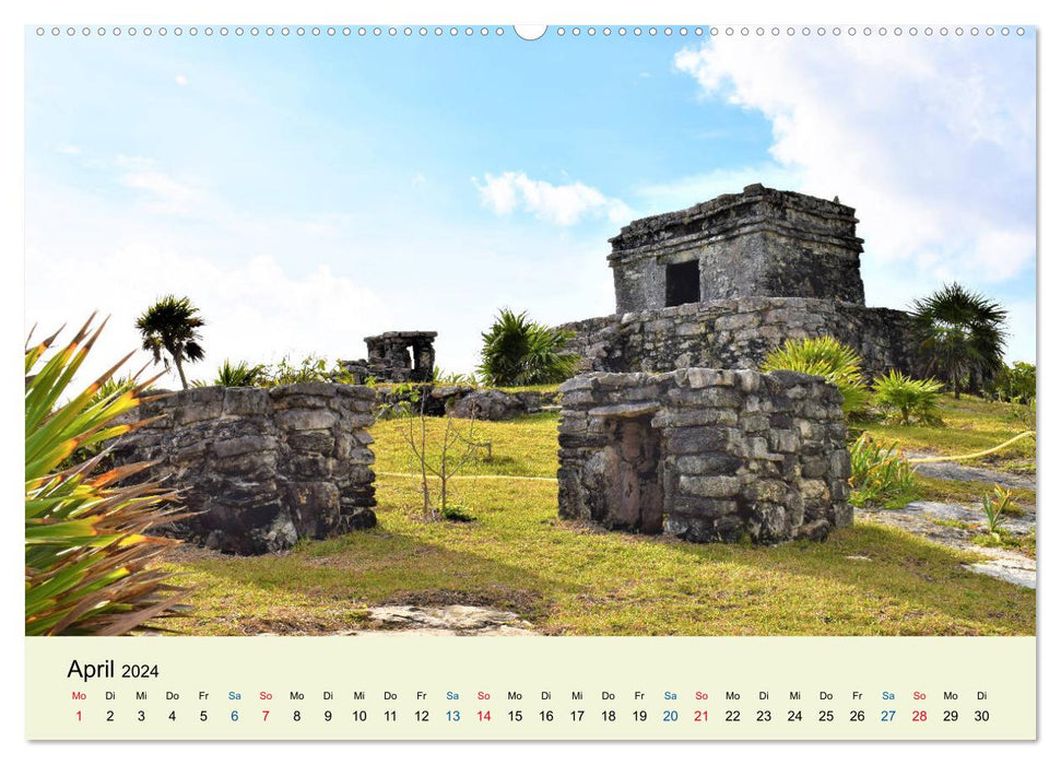 Maya – Ruines de Tulum (Calvendo Premium Calendrier mural 2024) 