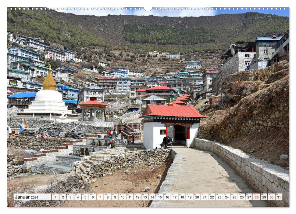 Fascination de NAMCHE BAZAR, la principale ville de la région du Khumbu (calendrier mural CALVENDO 2024)