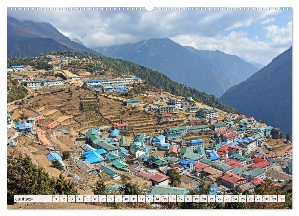 Fascination de NAMCHE BAZAR, la principale ville de la région du Khumbu (calendrier mural CALVENDO 2024)