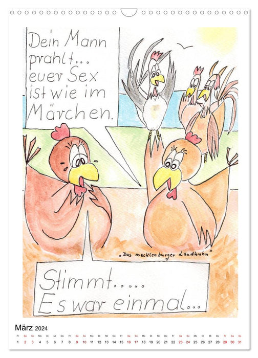 Le poulet de campagne du Mecklembourg (calendrier mural CALVENDO 2024) 