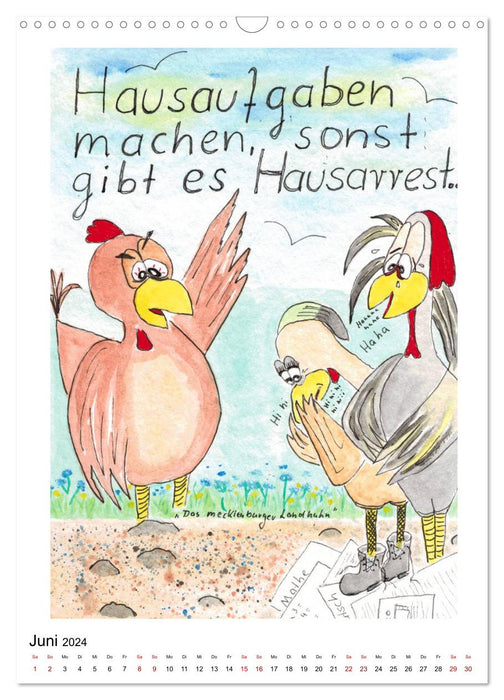 Le poulet de campagne du Mecklembourg (calendrier mural CALVENDO 2024) 