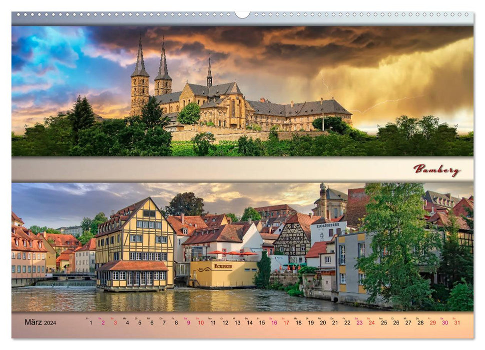 Villes fascinantes d'Allemagne - panoramas (Calendrier mural CALVENDO Premium 2024) 