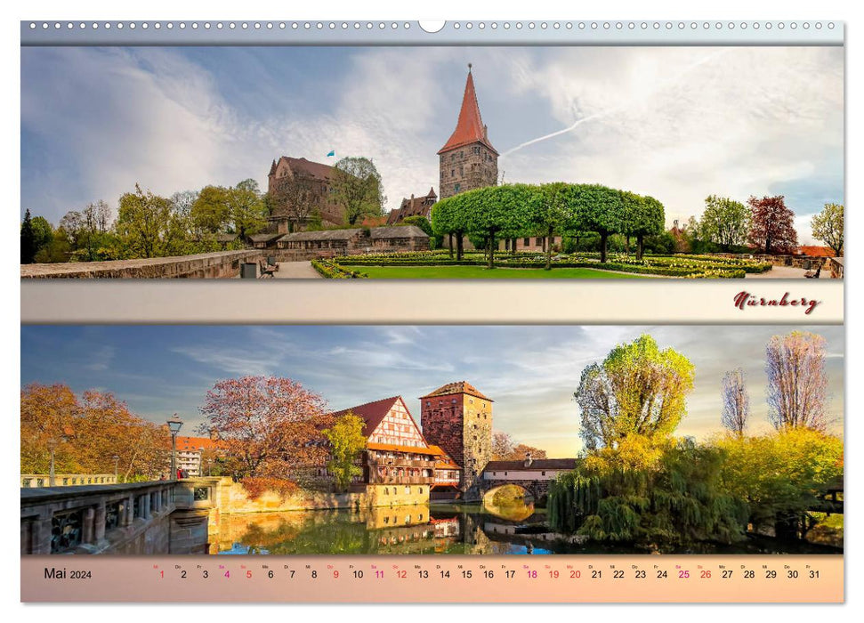 Villes fascinantes d'Allemagne - panoramas (Calendrier mural CALVENDO Premium 2024) 