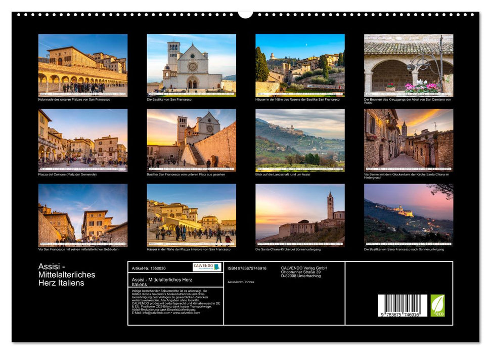 Assisi - Mittelalterliches Herz Italiens (CALVENDO Premium Wandkalender 2024)