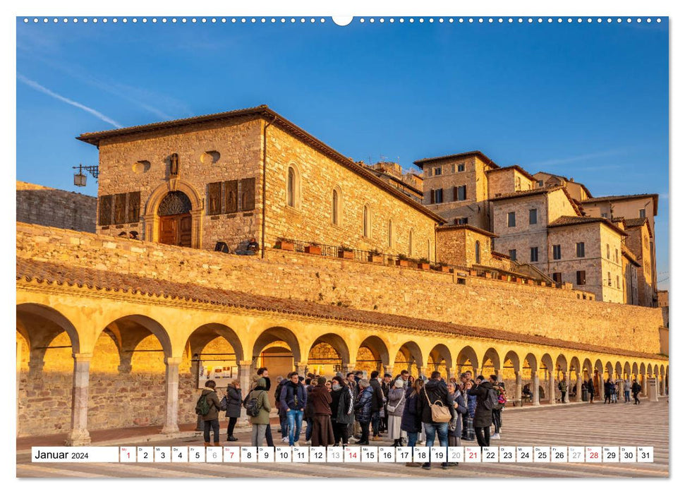 Assisi - Mittelalterliches Herz Italiens (CALVENDO Premium Wandkalender 2024)