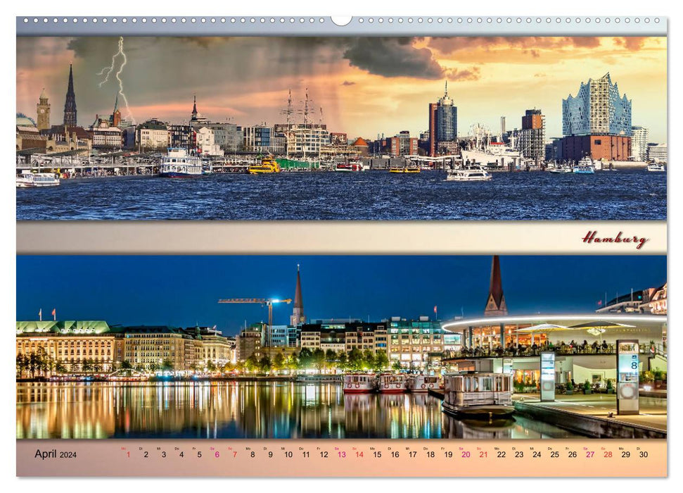 Villes fascinantes d'Allemagne - panoramas (calendrier mural CALVENDO 2024) 