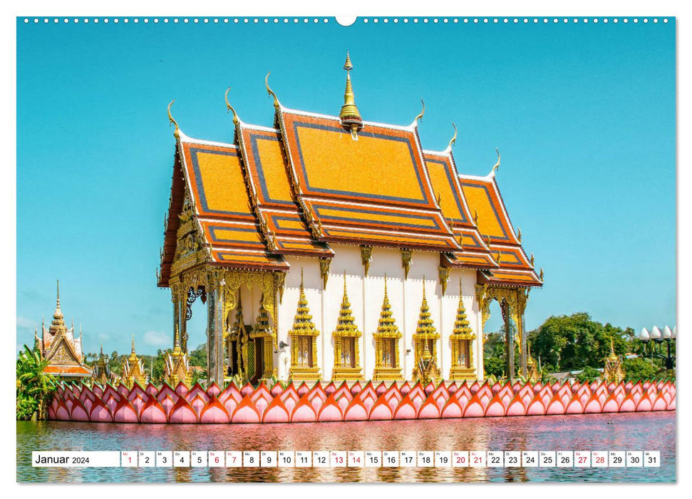 Temples bouddhistes de Koh Samui (Calendrier mural CALVENDO Premium 2024) 