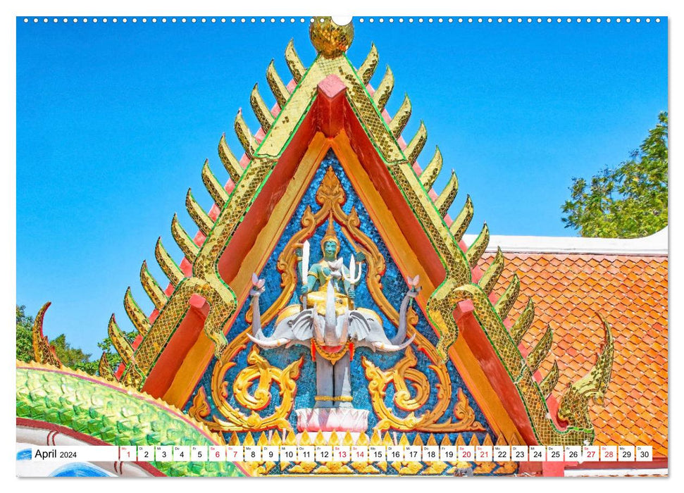 Temples bouddhistes de Koh Samui (Calendrier mural CALVENDO Premium 2024) 