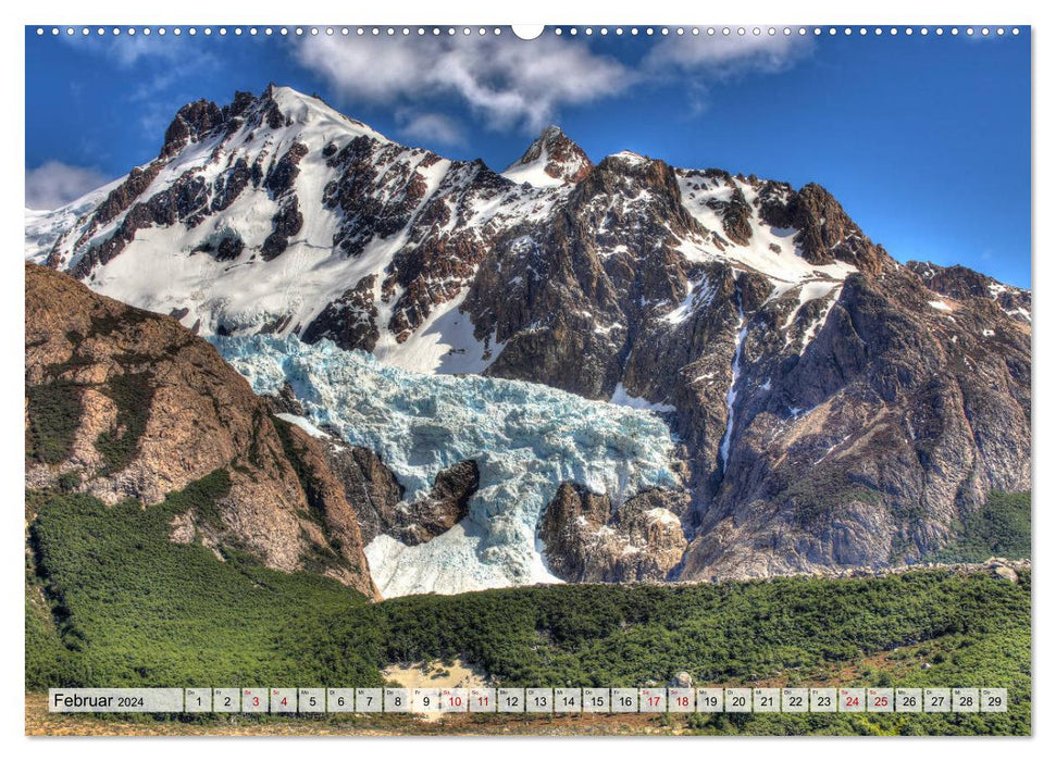 Patagonie - terre sauvage et vaste (Calendrier mural CALVENDO Premium 2024) 