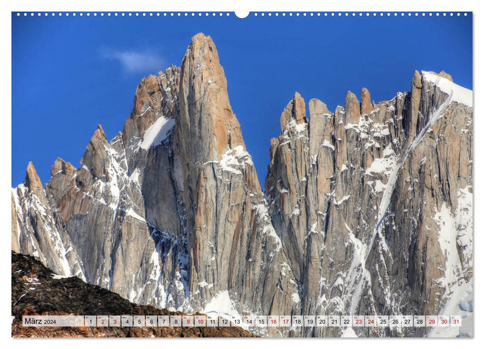 Patagonie - terre sauvage et vaste (Calendrier mural CALVENDO Premium 2024) 