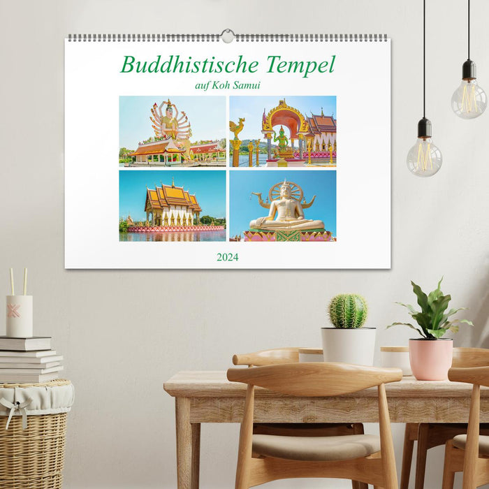 Temples bouddhistes de Koh Samui (Calendrier mural CALVENDO 2024) 