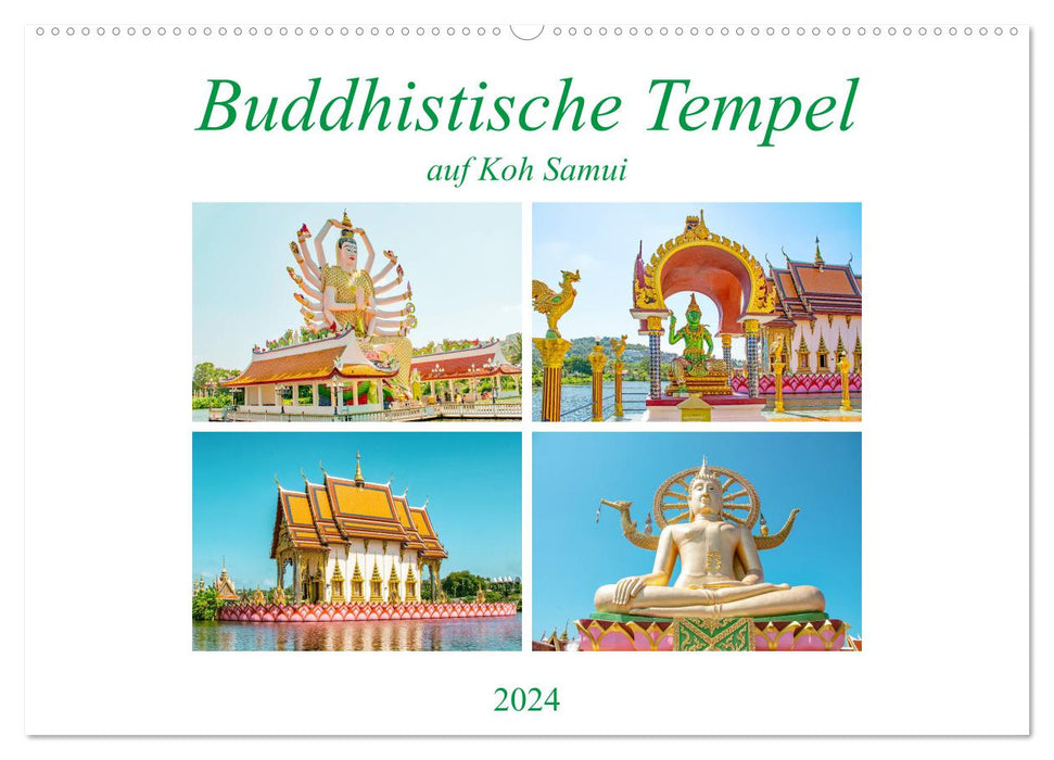 Temples bouddhistes de Koh Samui (Calendrier mural CALVENDO 2024) 