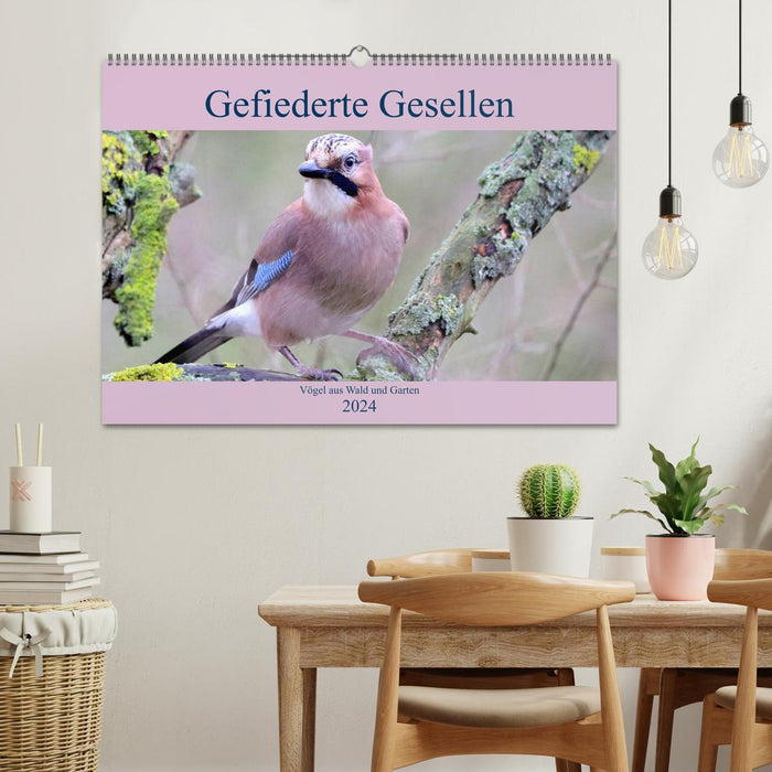 Compagnons à plumes - oiseaux de la forêt et du jardin (Calendrier mural CALVENDO 2024) 