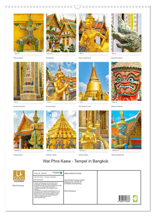 Wat Phra Kaew - Tempel in Bangkok (CALVENDO Wandkalender 2024)