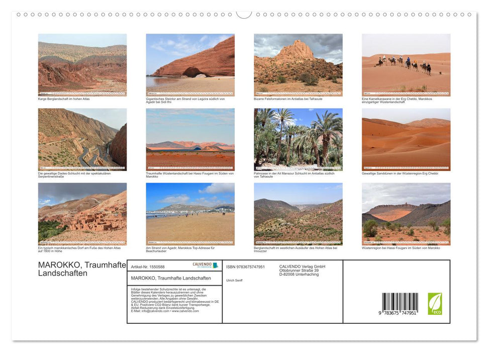 MAROC, paysages oniriques (Calendrier mural CALVENDO Premium 2024) 