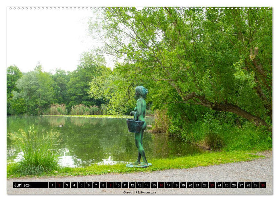 Bodypainting Statuen im Grünen (CALVENDO Premium Wandkalender 2024)