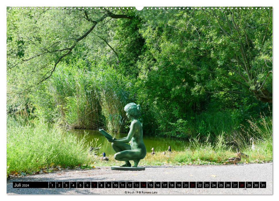 Bodypainting Statuen im Grünen (CALVENDO Premium Wandkalender 2024)