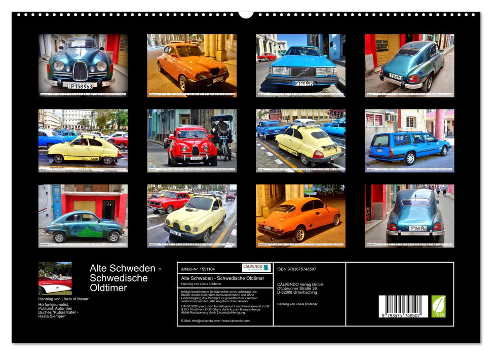 Vieux Suédois - Voitures classiques suédoises à Cuba (Calvendo Premium Wall Calendar 2024) 