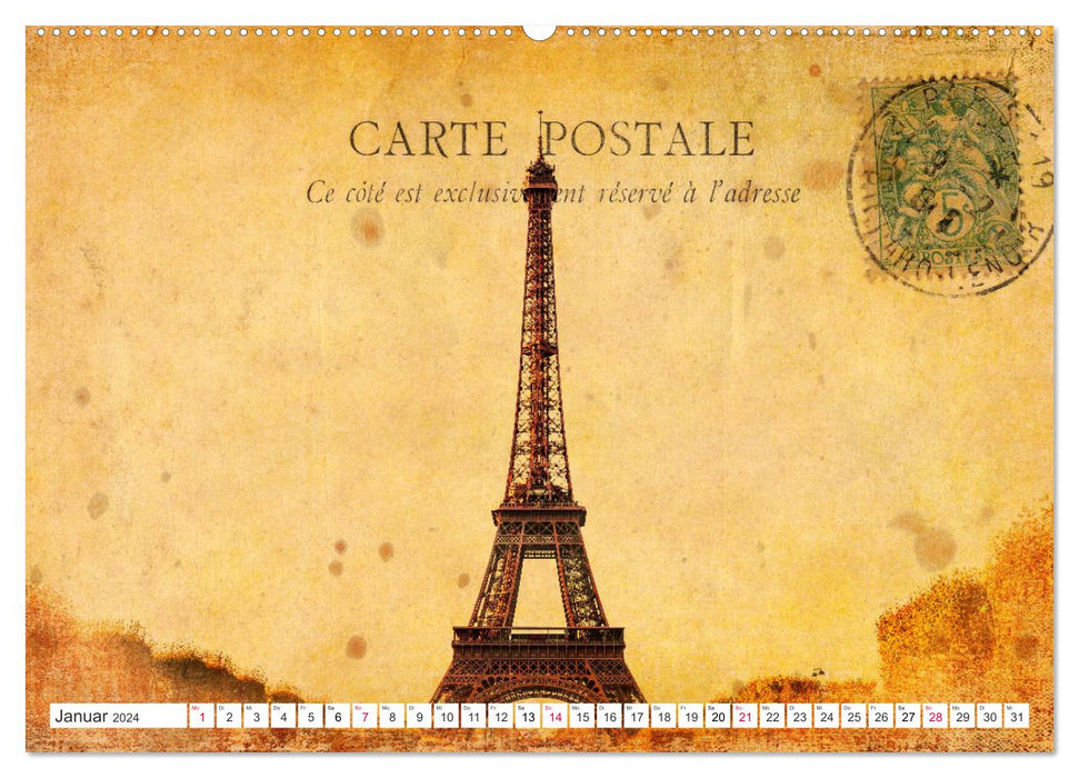 Geliebtes Paris - Ein Bilderbogen aus der Stadt der Liebe (CALVENDO Premium Wandkalender 2024)