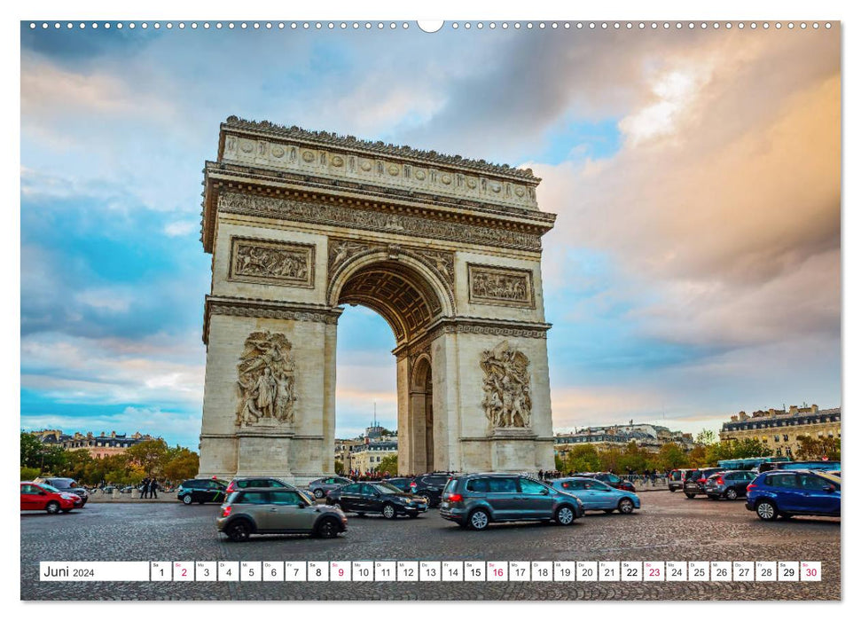 Beloved Paris - Une feuille d'images de la ville de l'amour (Calendrier mural CALVENDO Premium 2024) 