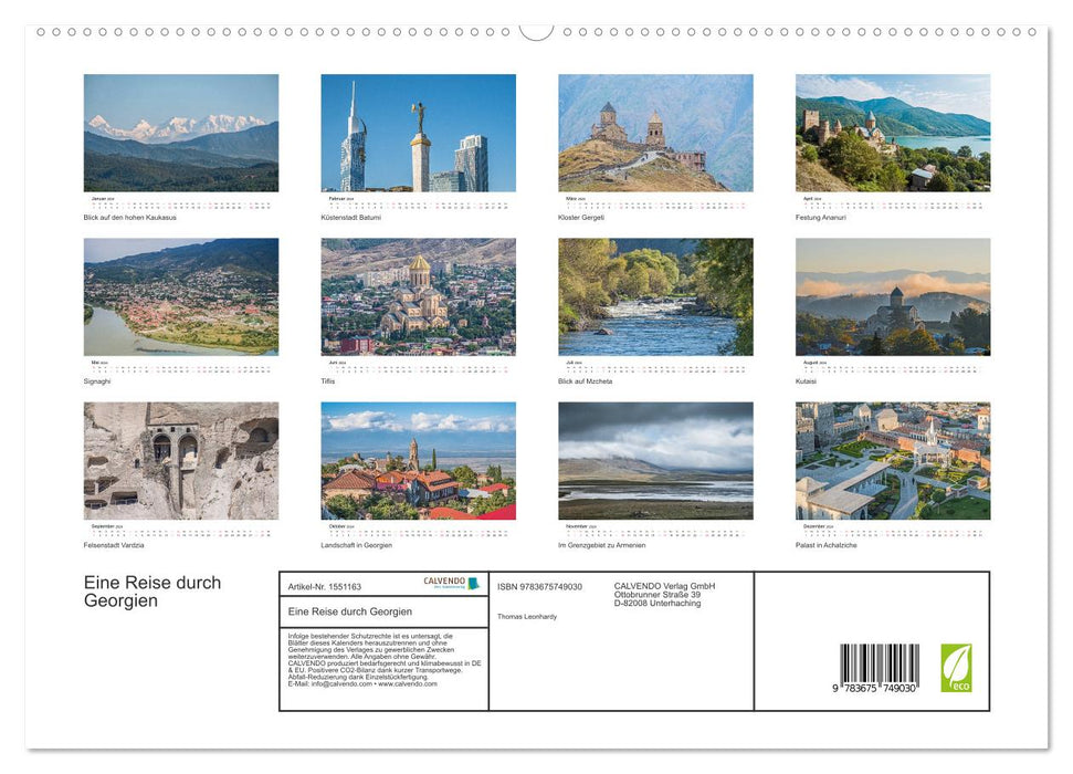 Eine Reise durch Georgien (CALVENDO Premium Wandkalender 2024)