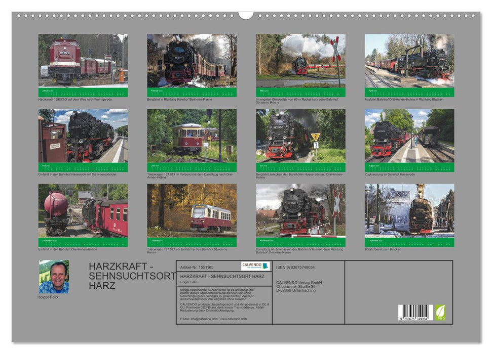 HARZKRAFT - SEHNSUCHTSORT HARZ (CALVENDO Wandkalender 2024)