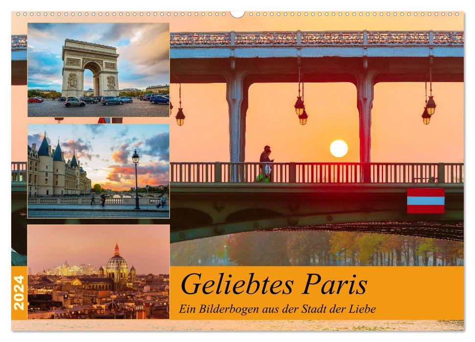 Geliebtes Paris - Ein Bilderbogen aus der Stadt der Liebe (CALVENDO Wandkalender 2024)