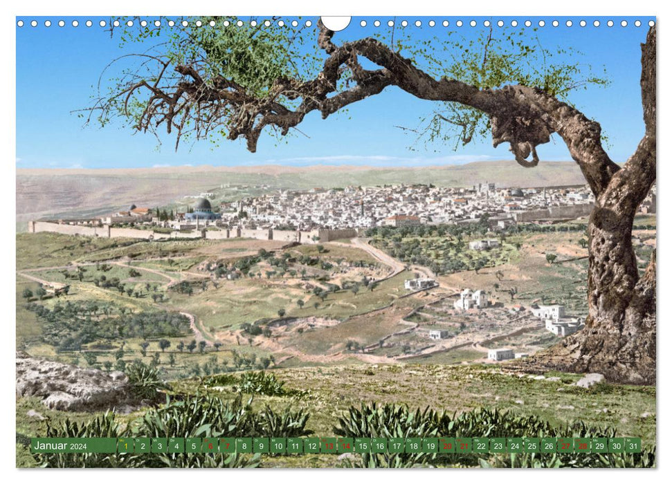 Altes Jerusalem um das Jahr 1900 - Fotos neu restauriert und koloriert (CALVENDO Wandkalender 2024)