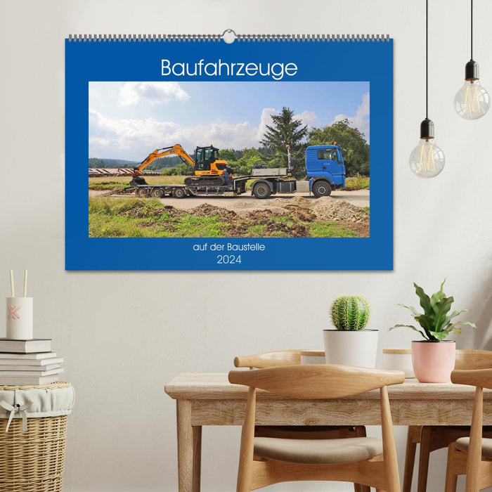 Construction vehicles on the construction site (CALVENDO wall calendar 2024) 