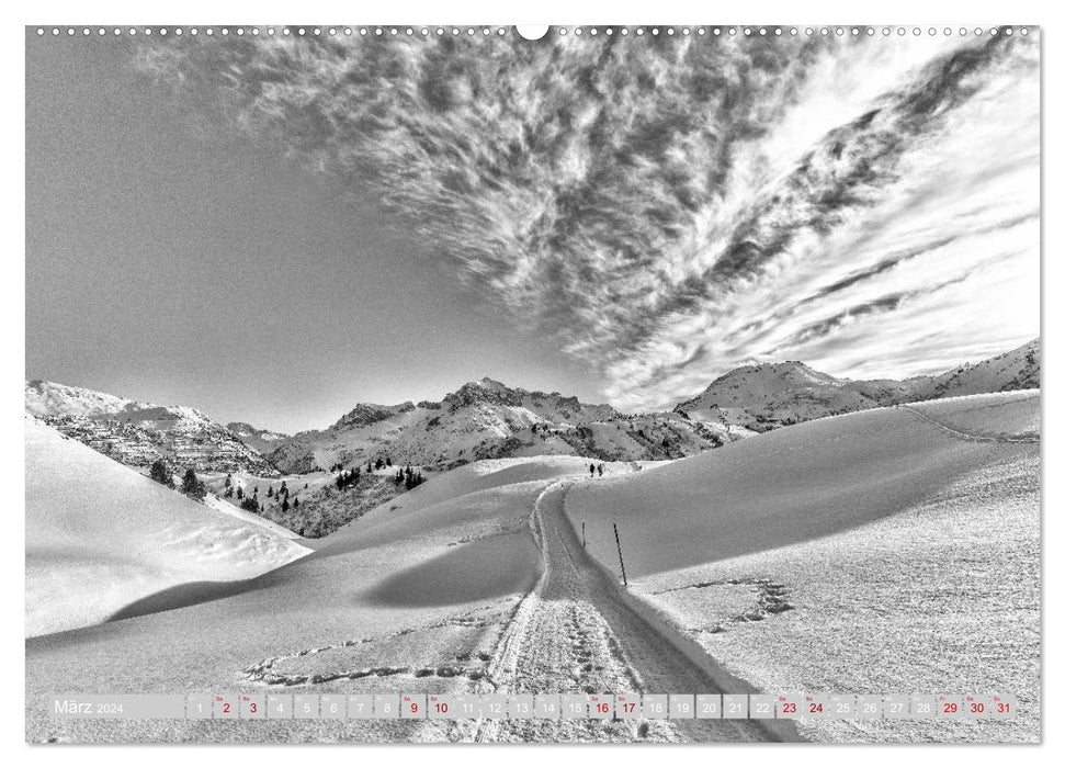 Arlberg black and white (CALVENDO Wandkalender 2024)