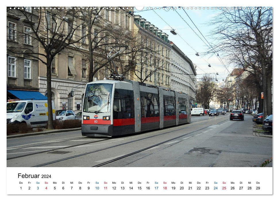 Avec le Bim à travers Vienne - Le tramway de Vienne (Calvendo Premium Wall Calendar 2024) 
