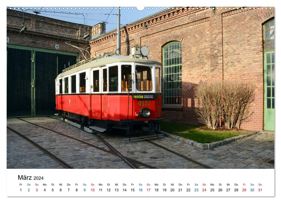With the Bim through Vienna - The Vienna Tram (CALVENDO Premium Wall Calendar 2024) 