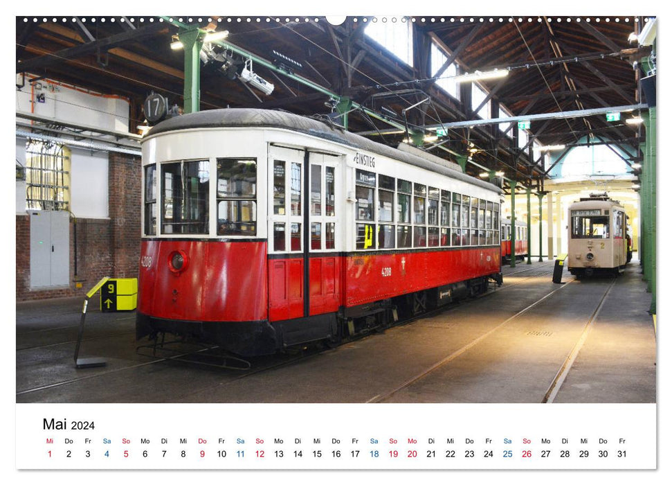 With the Bim through Vienna - The Vienna Tram (CALVENDO Premium Wall Calendar 2024) 