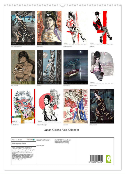 Geisha Asia Japan Pin-up Kalender (CALVENDO Premium Wandkalender 2024)