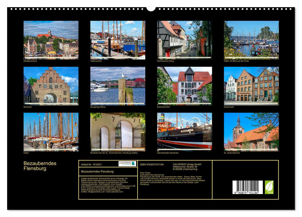 Bezauberndes Flensburg (CALVENDO Premium Wandkalender 2024)